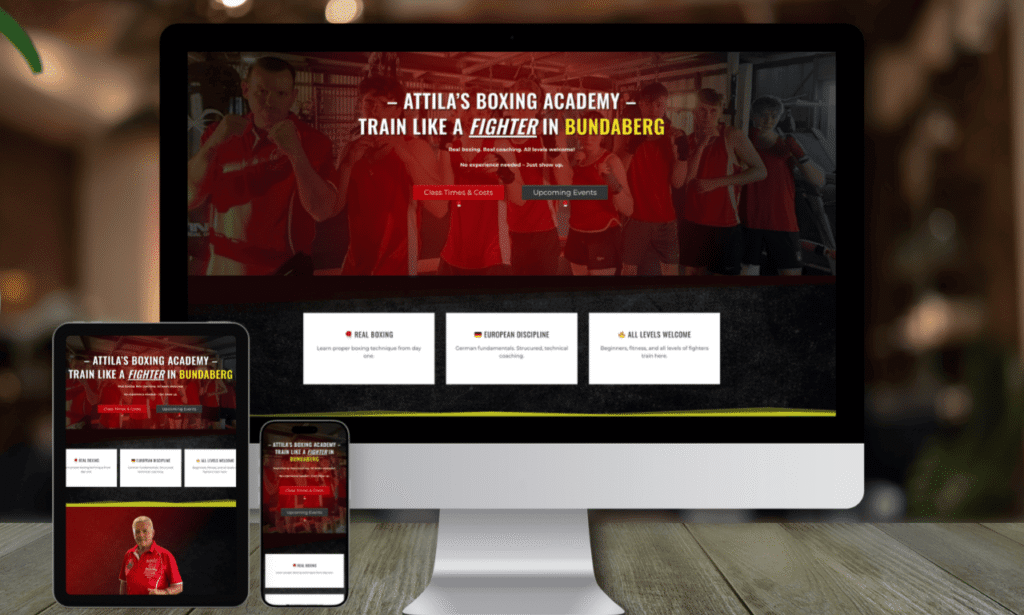 Attila Boxing Academy Website Design