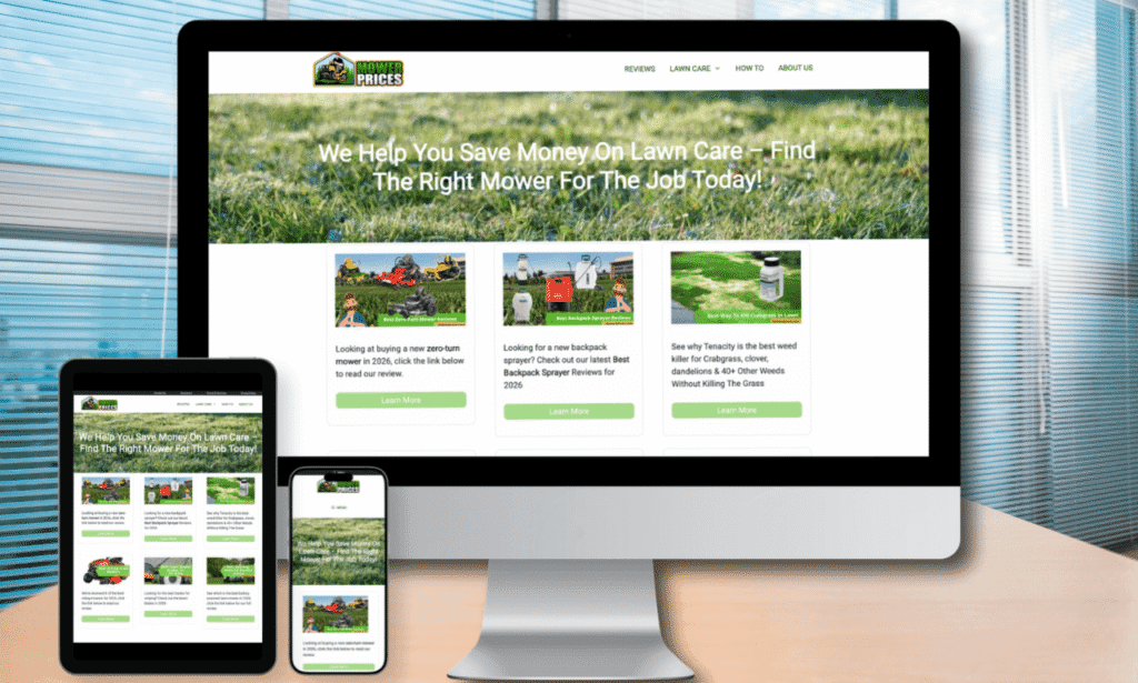 Mower Prices Website Design