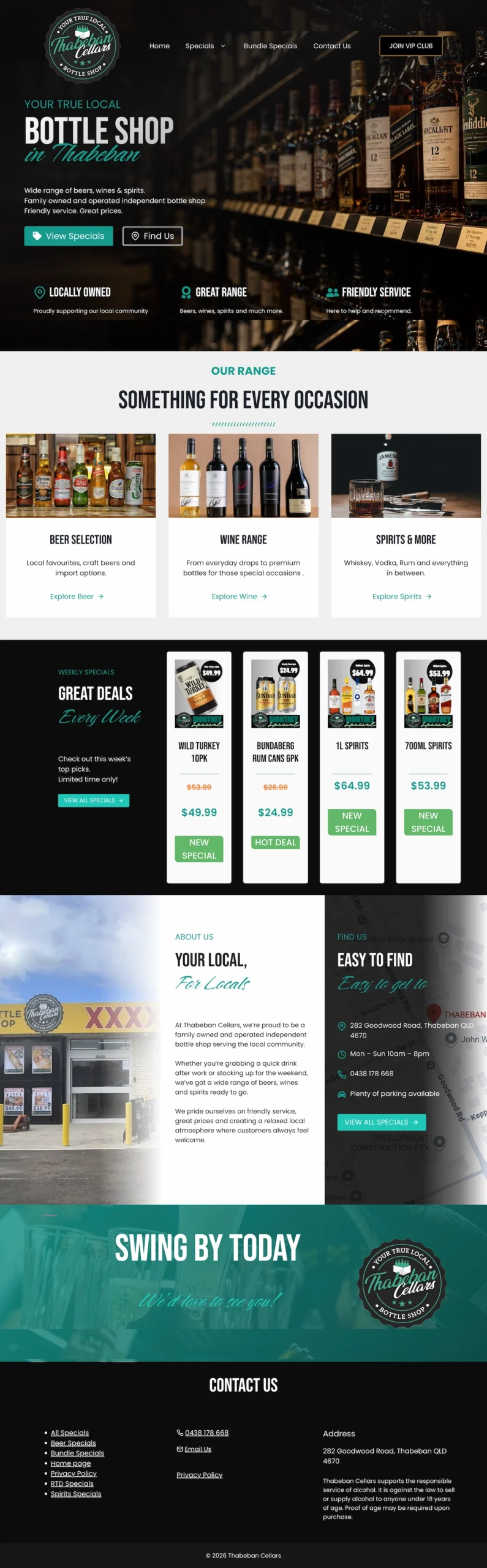 Thabeban Cellars website preview